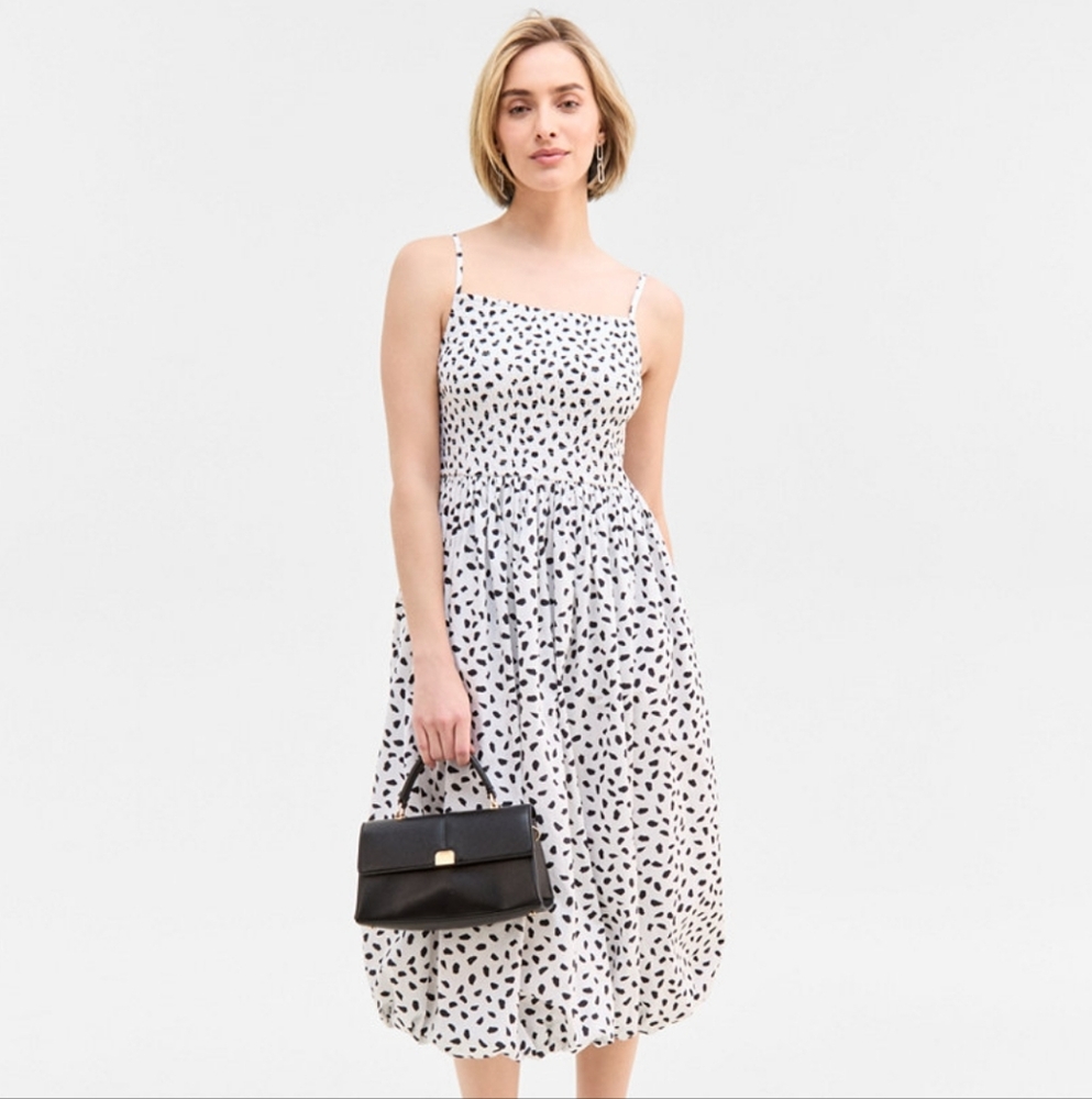 Chic Black and White Patterned Maxi Dress